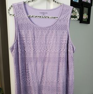 Purple sleeveless blouse